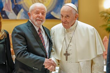 Papież Franciszek i prezydent Brazylii Lula da Silva