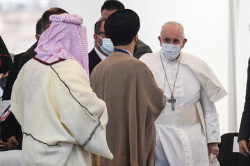 Papież Franciszek podczas wizyty w Iraku