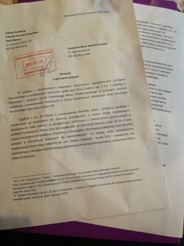 Partia RAZEM złożyła wniosek do CBA o kontrolę oświadczeń majątkowych prezesa PiS Jarosława Kaczyńskiego.
