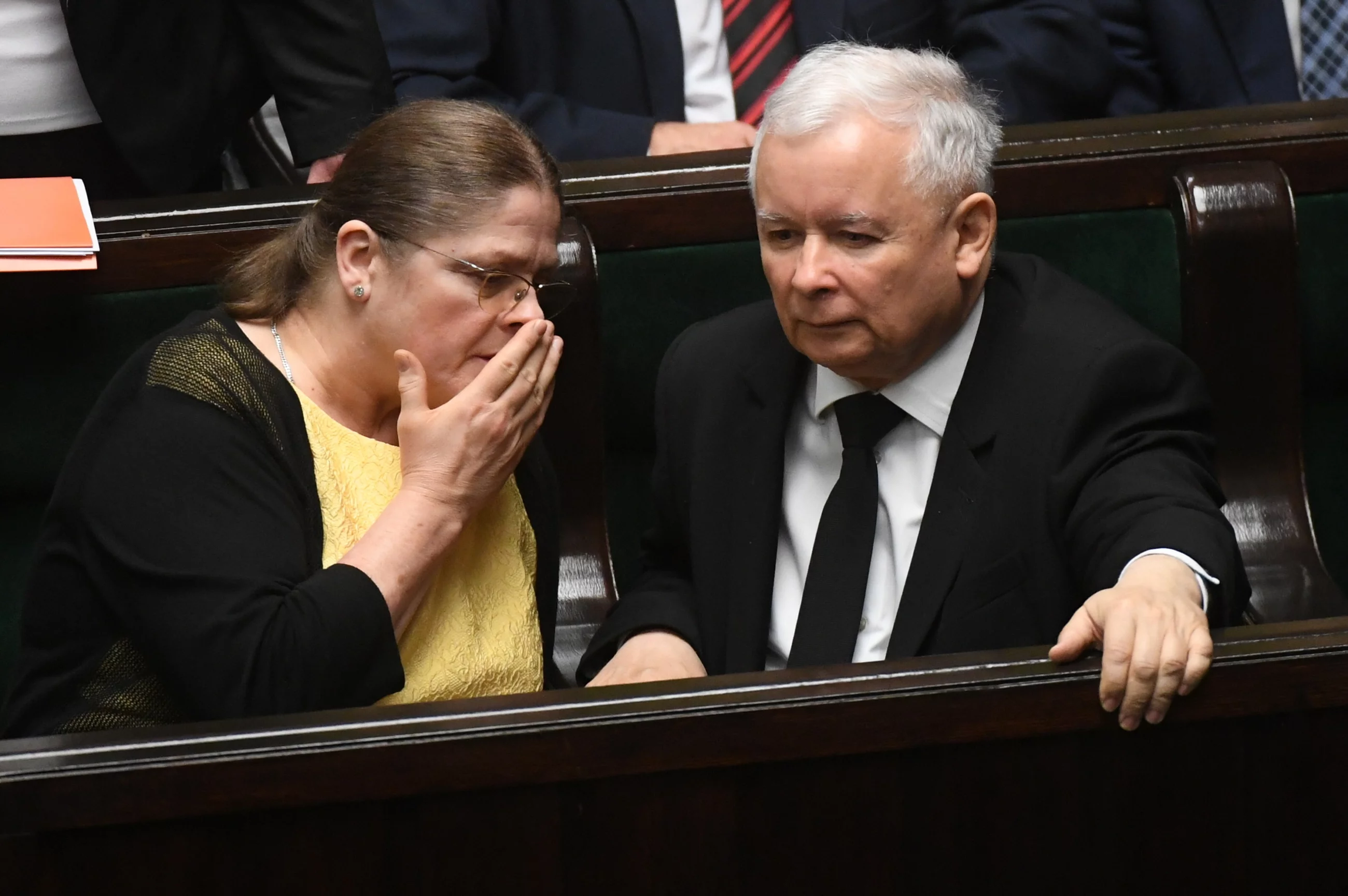 Krystyna Pawłowicz i Jarosław Kaczyński w Sejmie