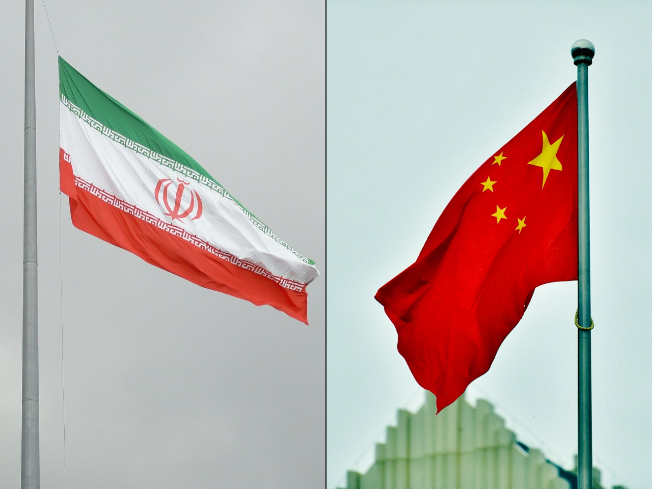 Flagi Iranu i Chin