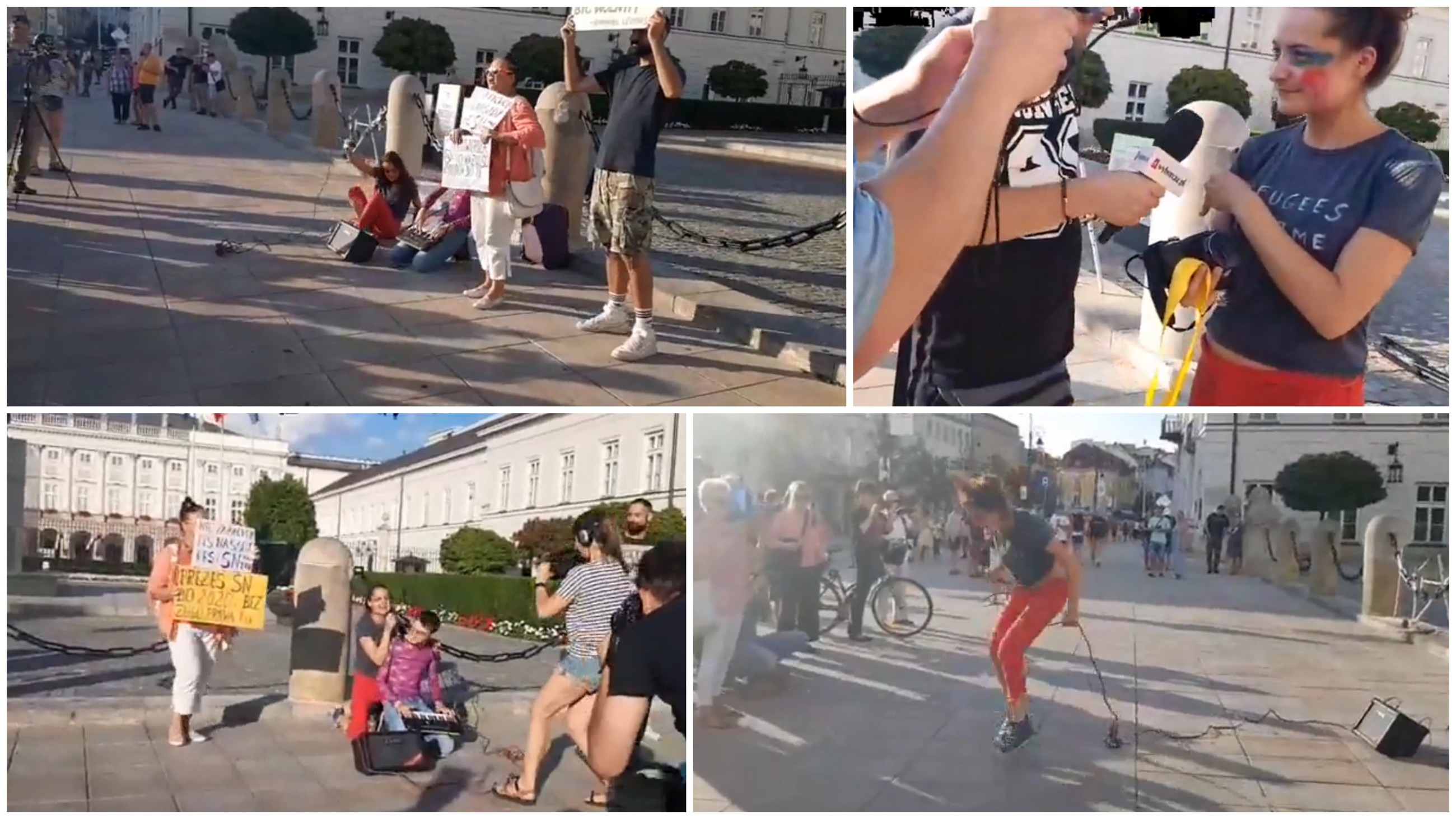 Performance pod Pałacem Prezydenckim