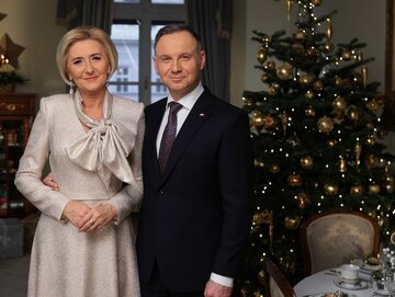 Pierwsza dama Agata Kornhauser-Duda i prezydent Andrzej Duda