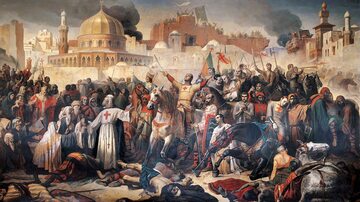 „Pierwsza krucjata: zdobycie Jeruzalem przez krzyżowców”, Emile Signol, 1847 r.