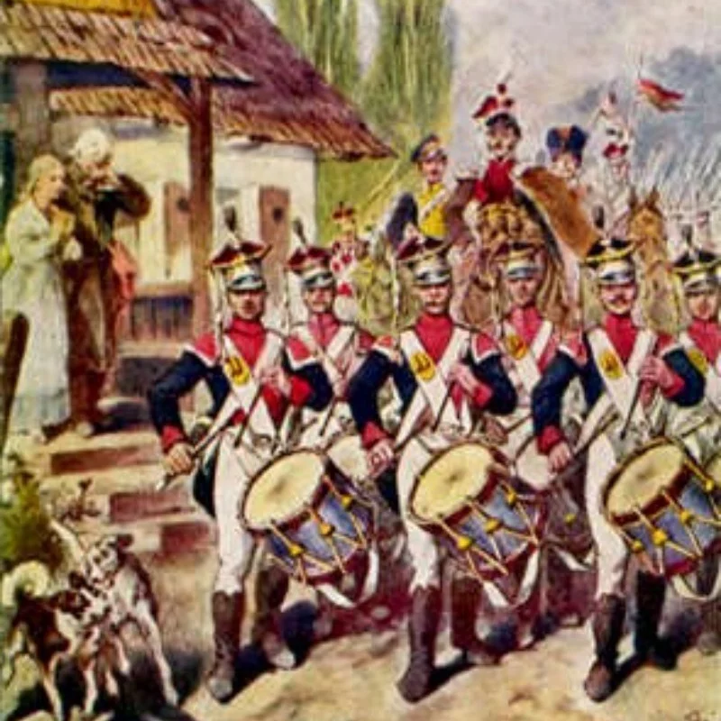 Ilustracja do "Mazurka Dąbrowskiego" autorstwa Juliusza Kossaka