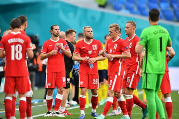 Piłkarze reprezentacji Polski podczas meczu ze Szwecją na Euro 2020