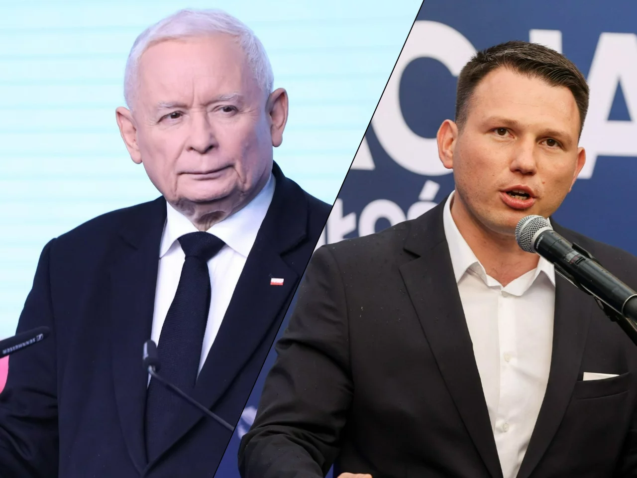 Jarosław Kaczyński i Sławomir Mentzen