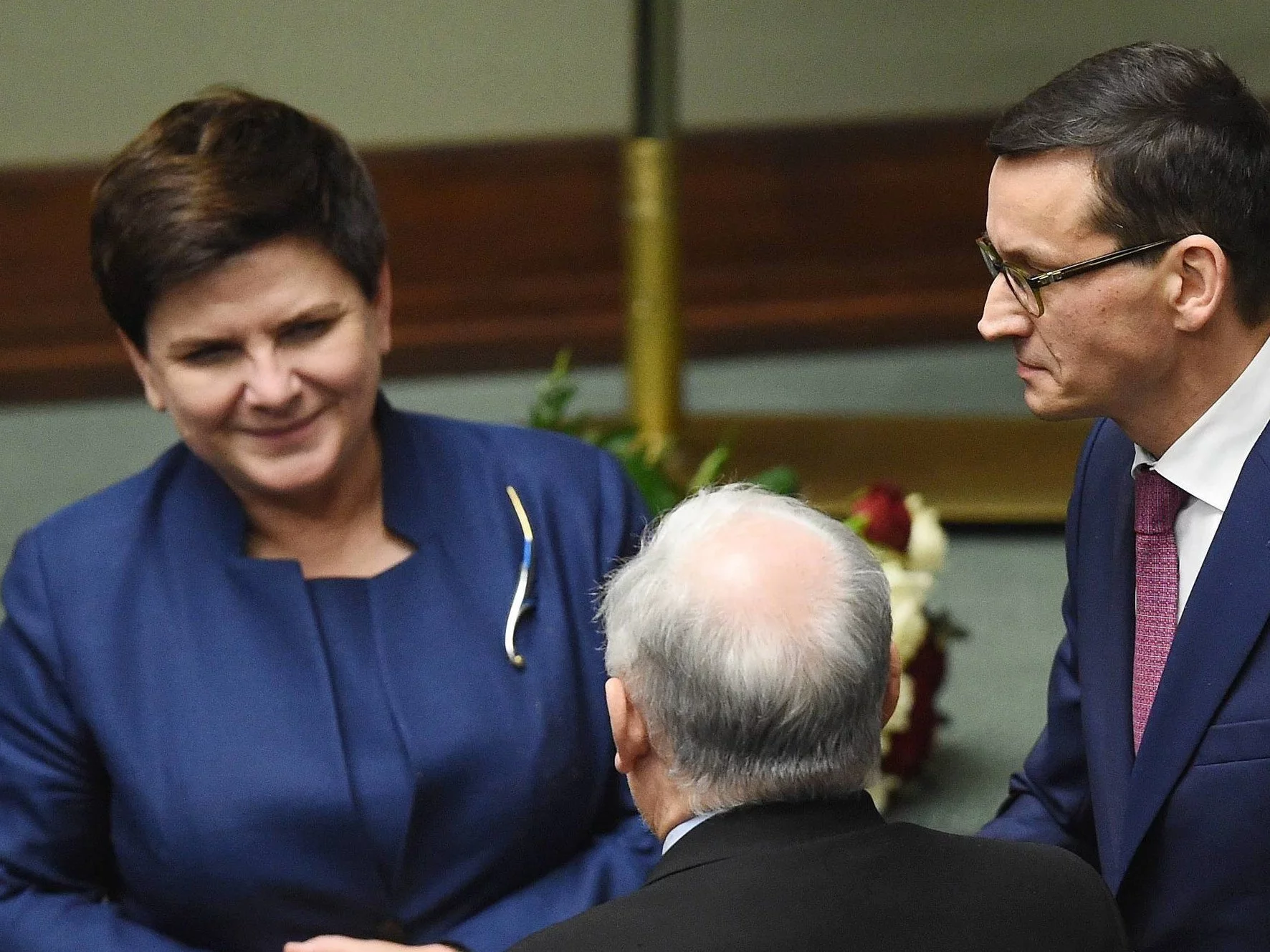 Beata Szydło, Mateusz Morawiecki i Jarosław Kaczyński