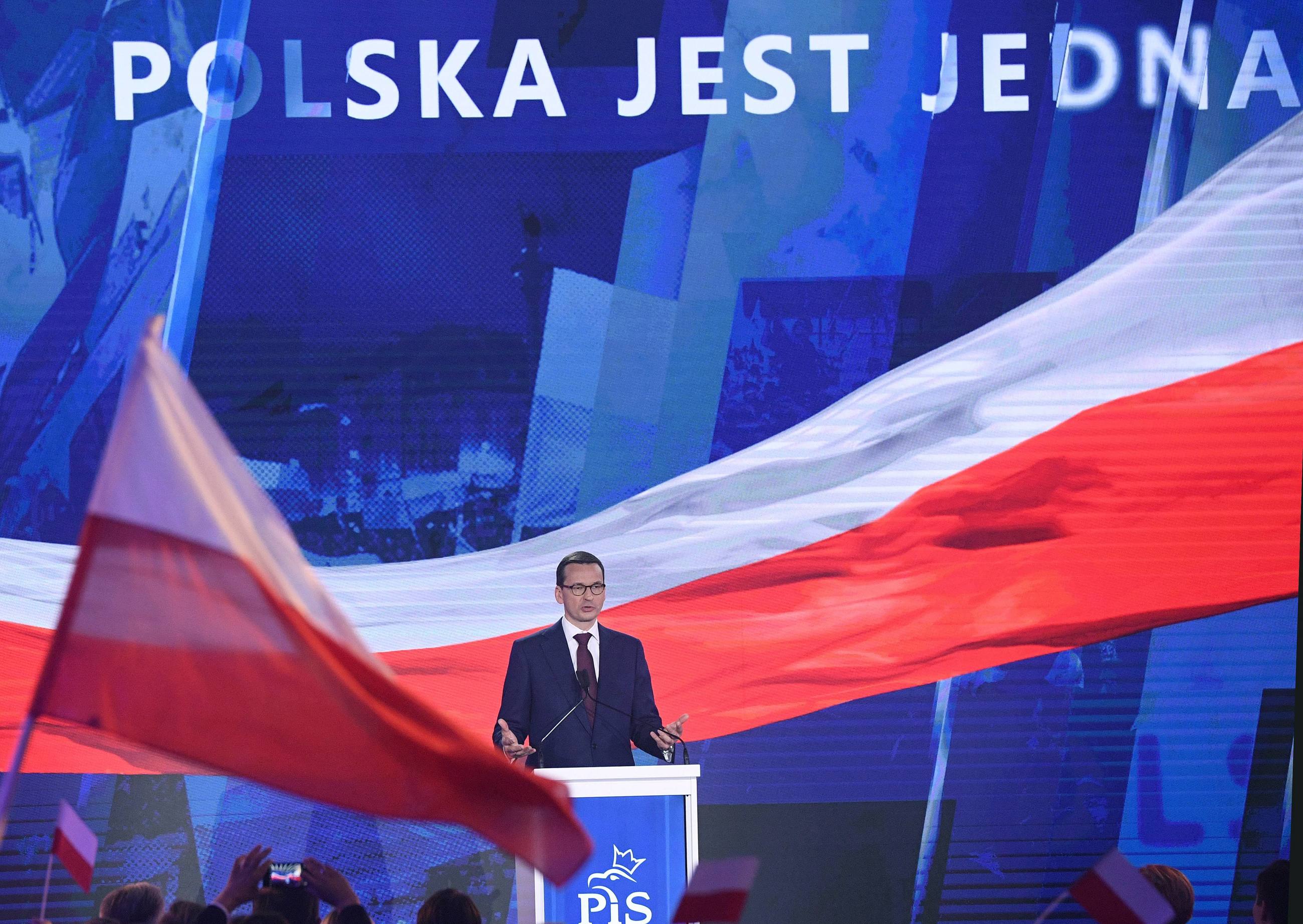 Premier Mateusz Morawiecki na konwencji Zjednoczonej Prawicy w Warszawie