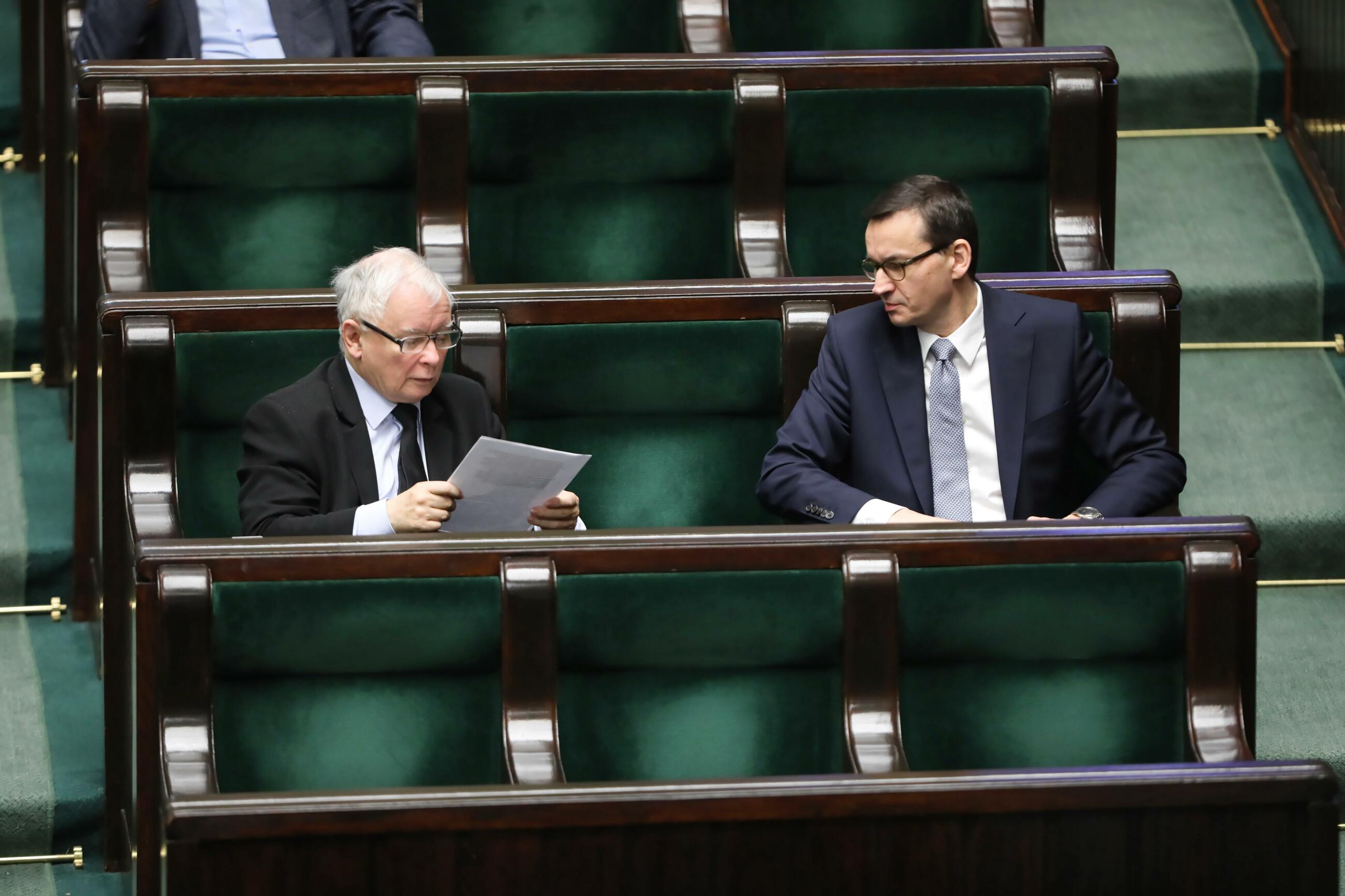 Prezes PiS Jarosław Kaczyński i premier Mateusz Morawiecki