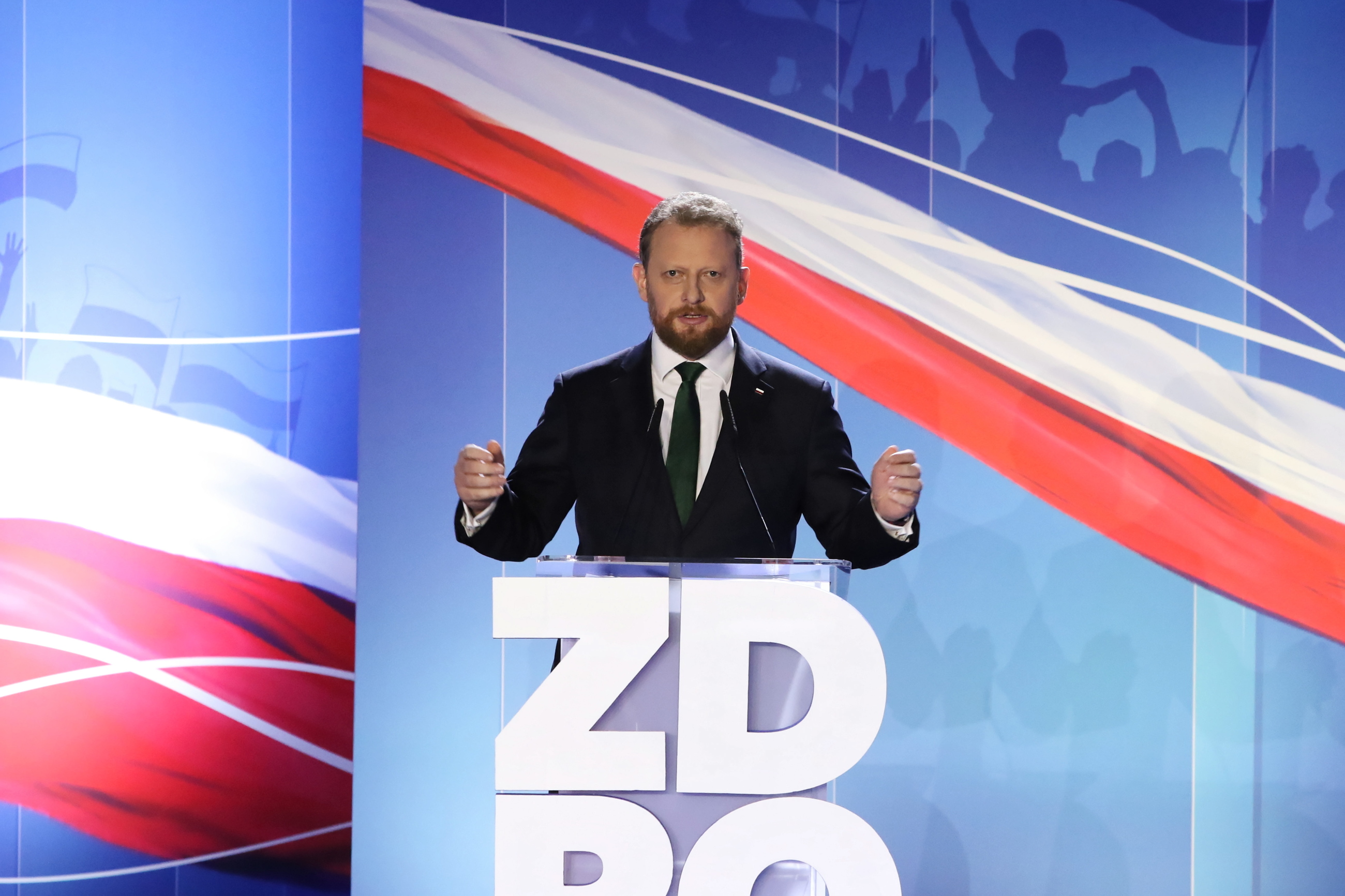 Minister zdrowia Łukasz Szumowski na konwencji PiS w Opolu