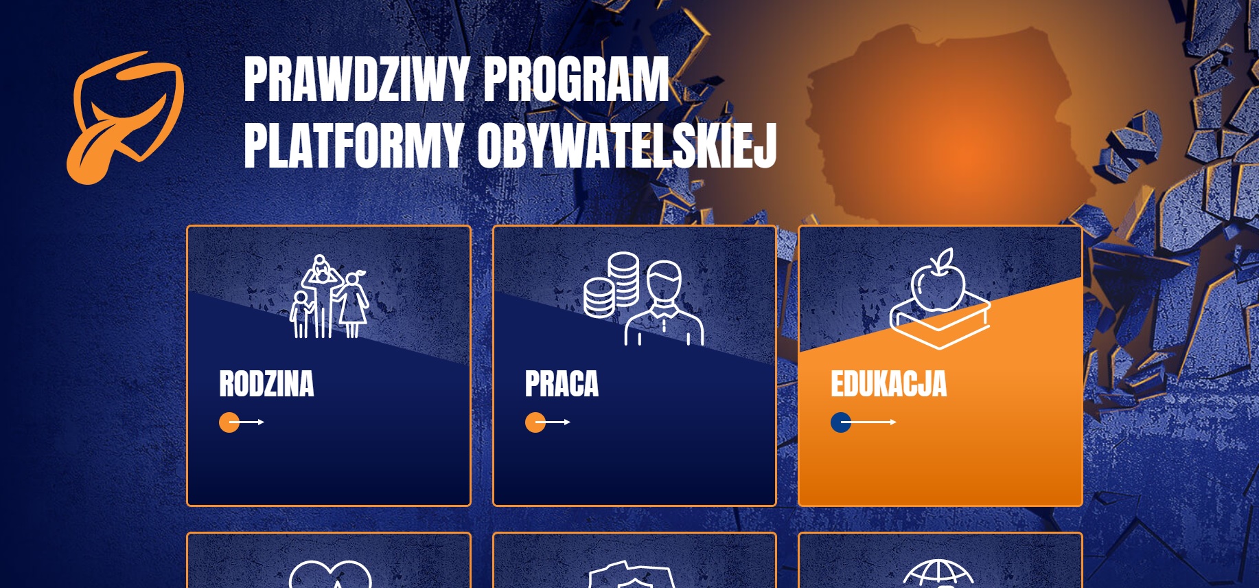 Screen ze strony "Prawdziwy program Platformy Obywatelskiej" uruchomionej przez PiS