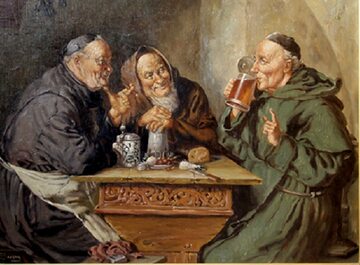 Piwo pijący mnisi, obraz Arturo Petrocelliego