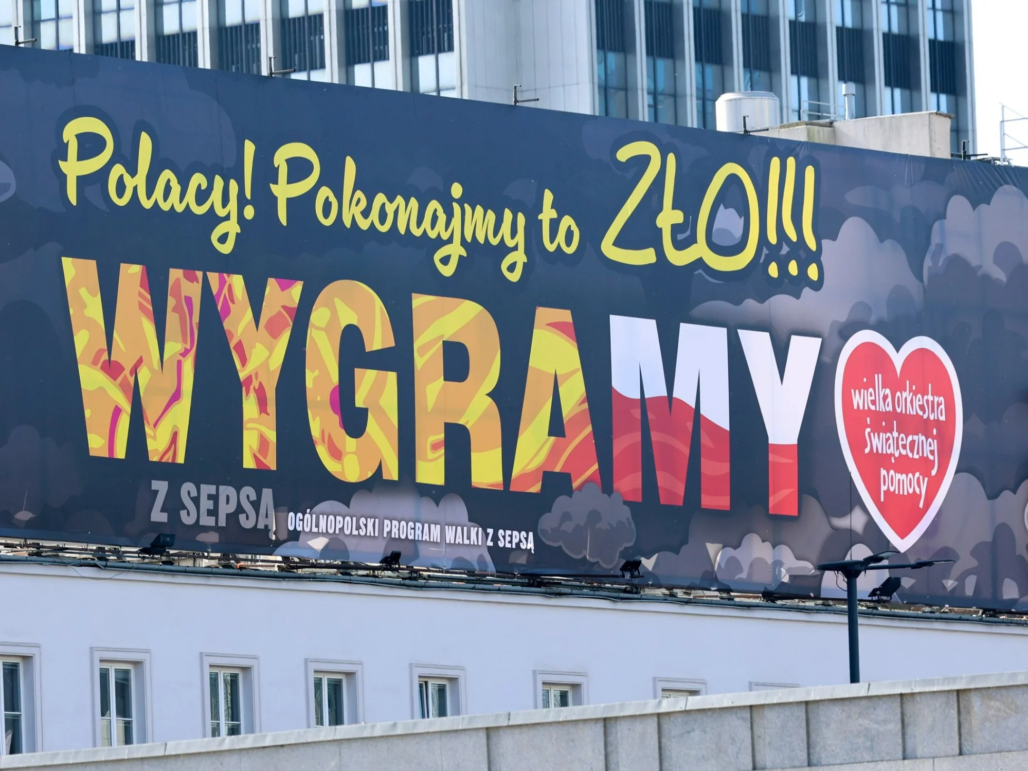 Billboard fundacji Wielkiej Orkiestry Świątecznej Pomocy