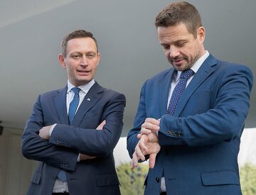 PO i Nowoczesna w wyborach w stolicy postawiły na duet: Rafał Trzaskowski (z prawej) jako kandydat na prezydenta i Paweł Rabiej jako kandydat na wiceprezydenta