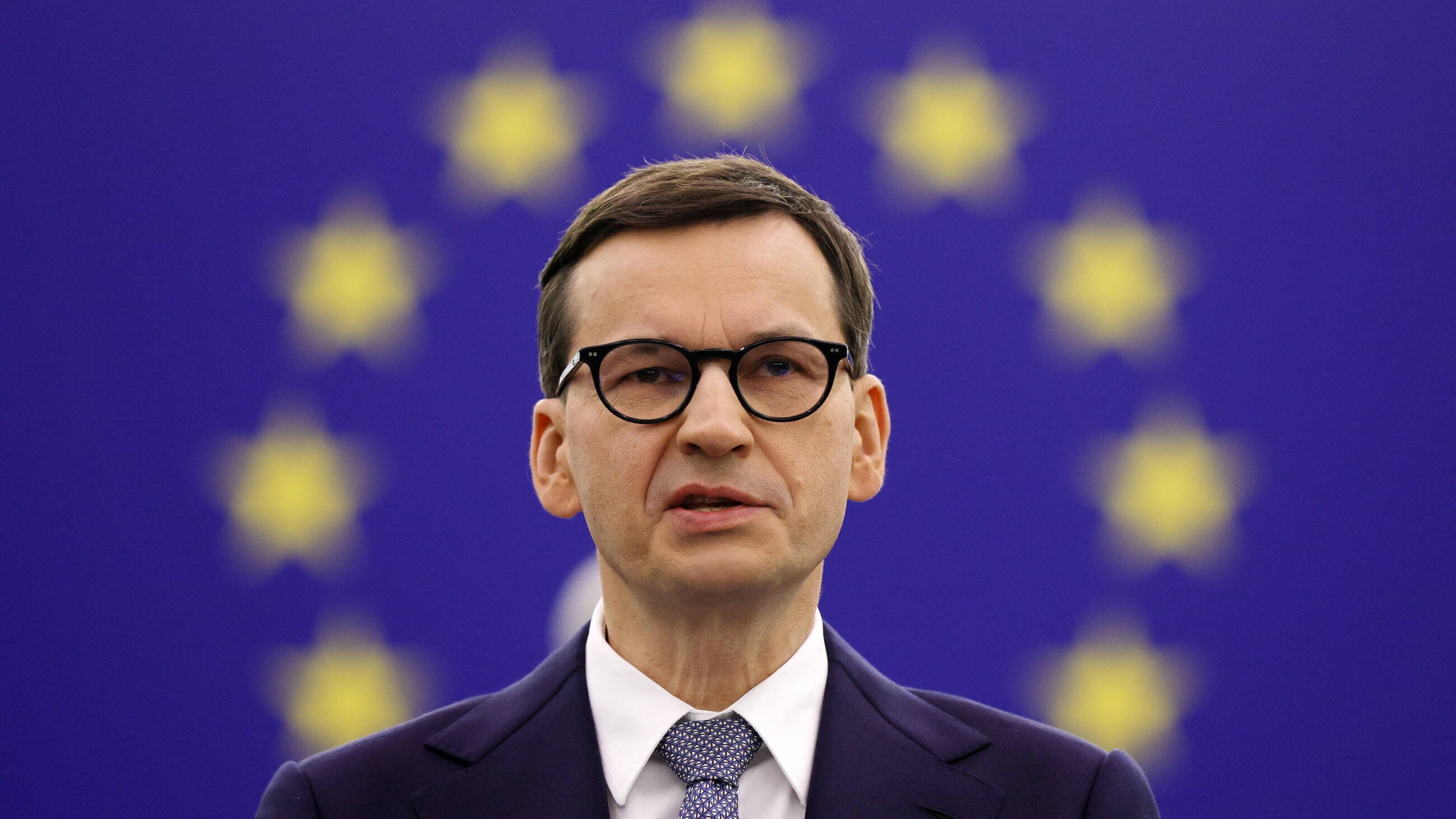 Premier Mateusz Morawiecki podczas sesji Parlamentu Europejskiego w Strasburgu