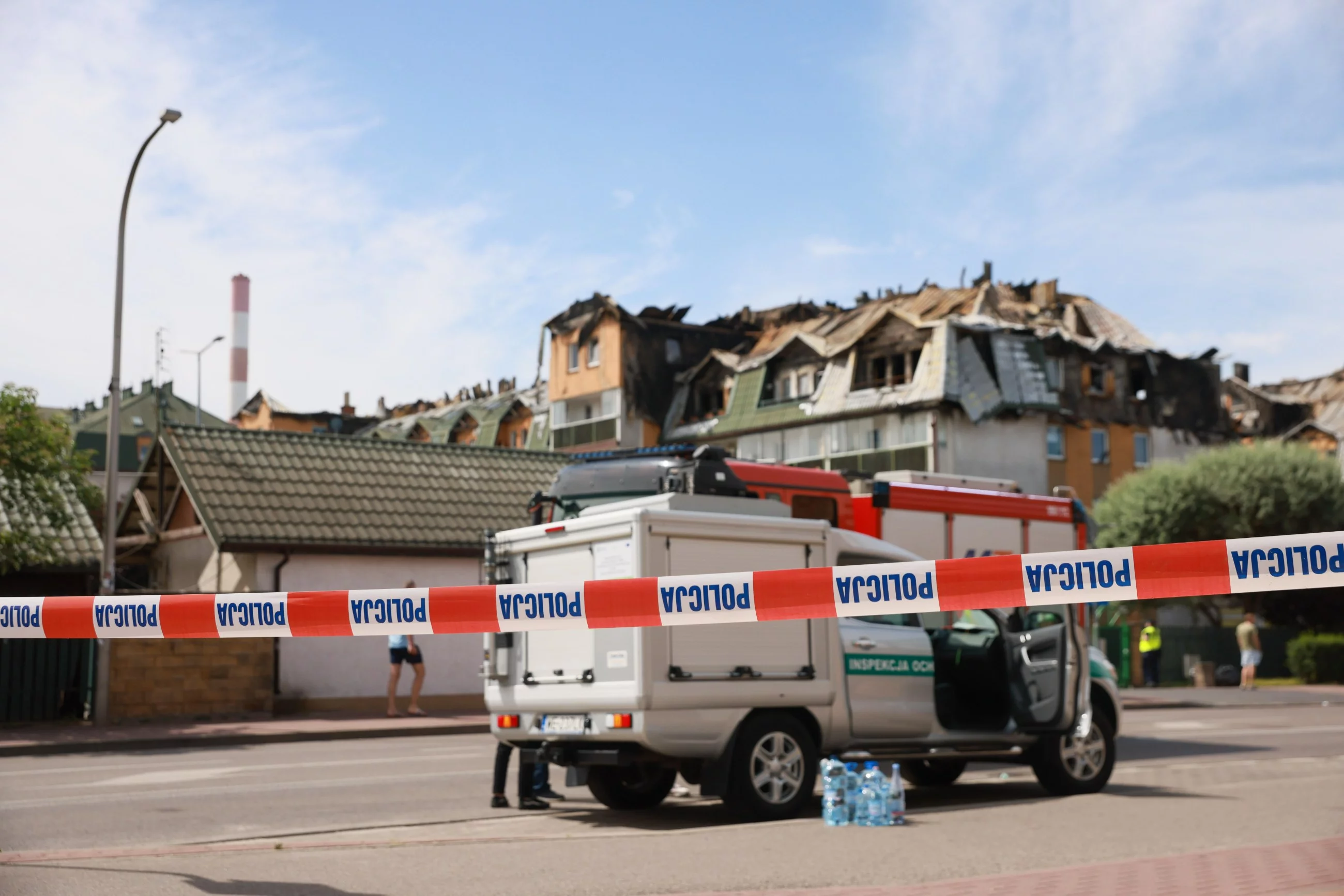 Spalone budynki mieszkalne w Ząbkach