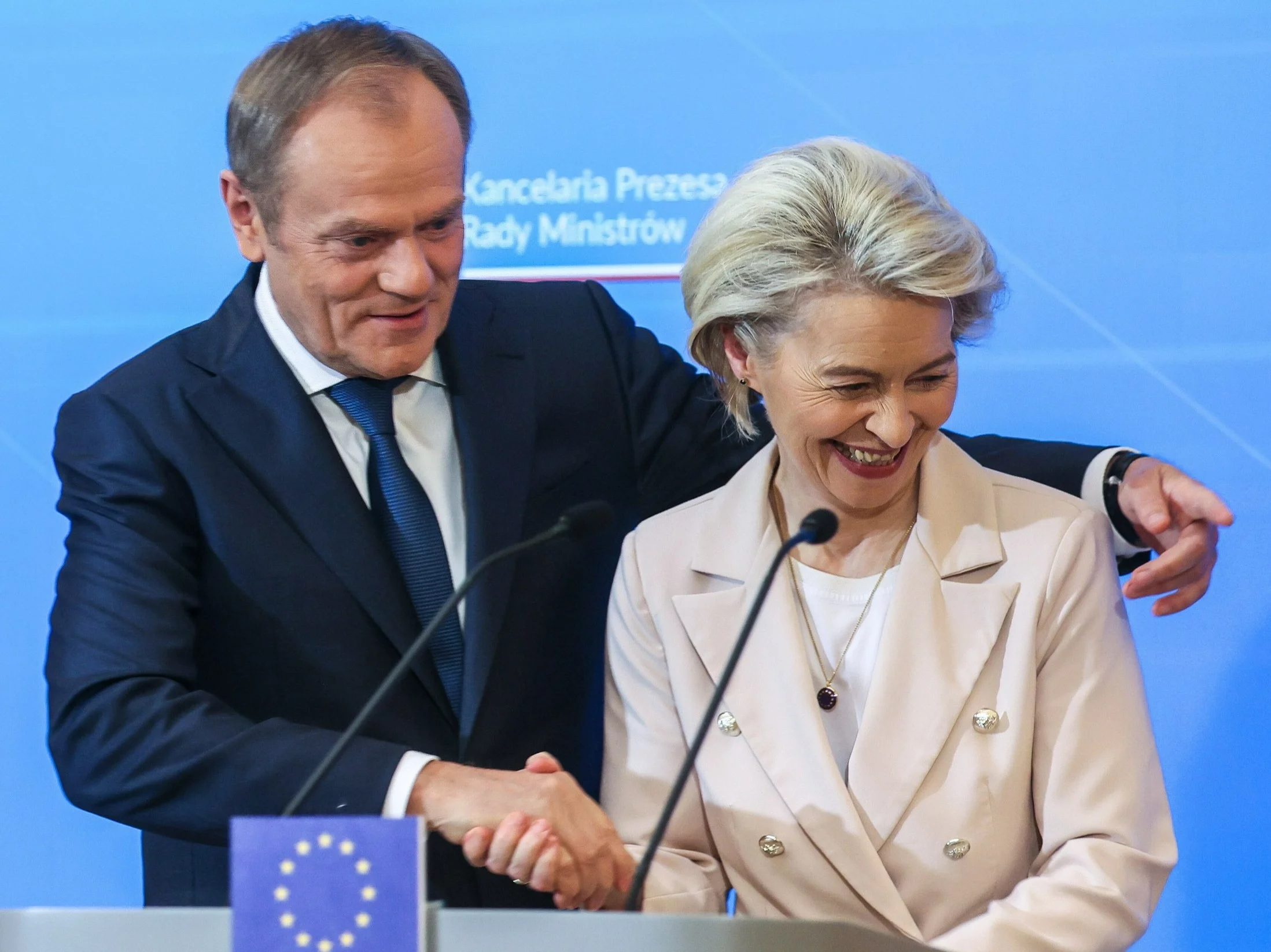 Premier Donald Tusk i szefowa KE Ursula von der Leyen