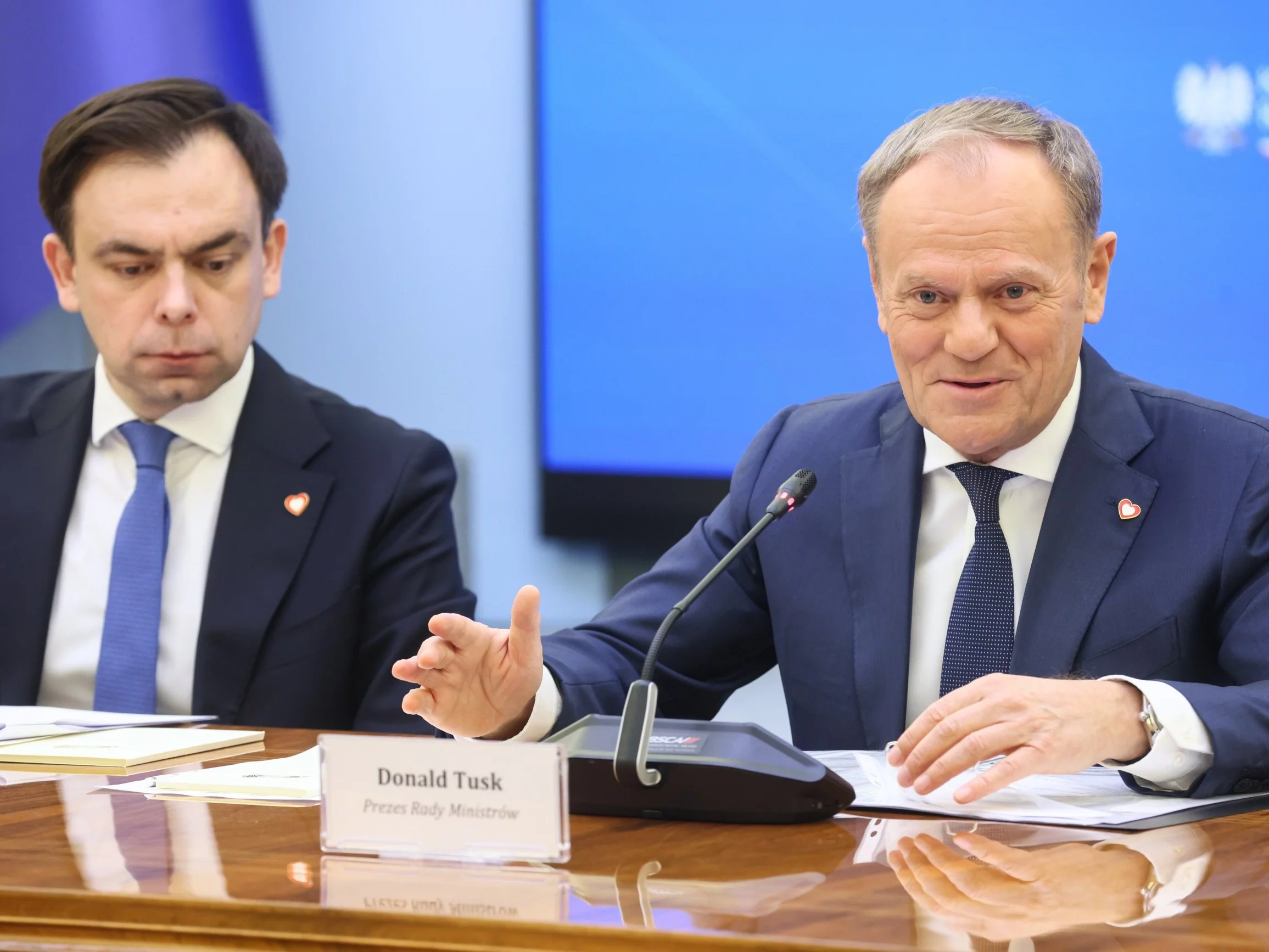 Premier Donald Tusk i minister finansów Andrzej Domański