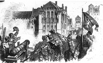 Polacy oblegają Malbork w 1410 roku. Autor ryciny: August Heinrich Ferdinand Tegetmeyer (1844-1912)