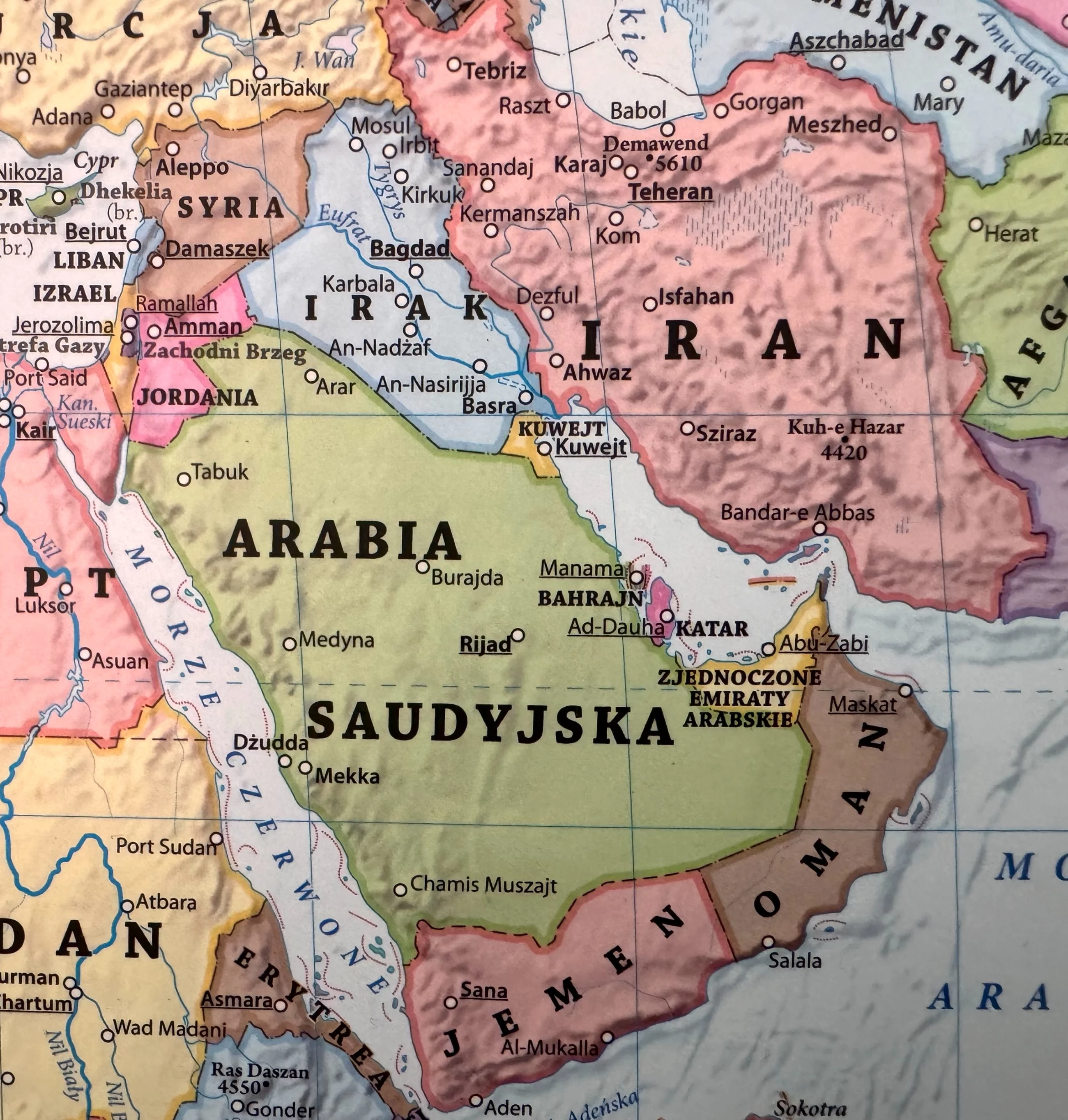Bliski Wschód na mapie