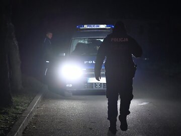 Policja na terenie miejscowości Przewodów w woj. lubelskim.