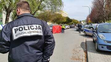 Policjanci na miejscu tragedii w Raciborzu