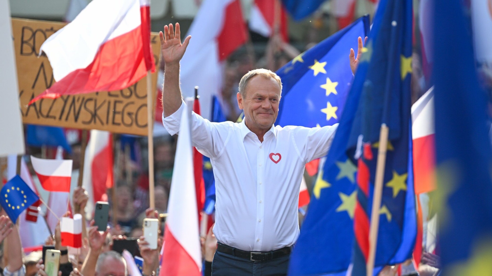 Donald Tusk na wiecu w Poznaniu