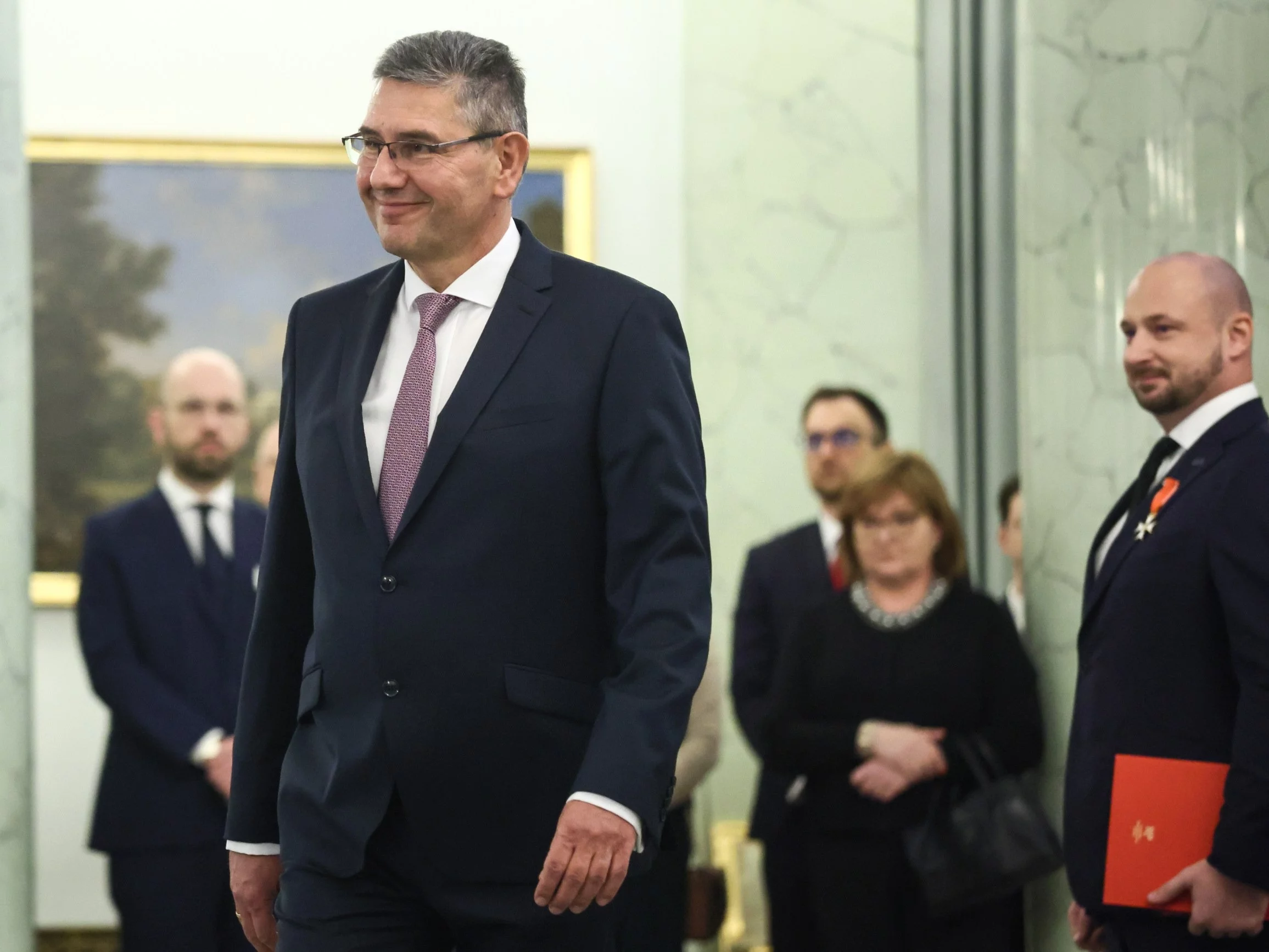 Nowy szef BBN Dariusz Łukowski. W tle ustępujący szef BBN Jacek Siewiera