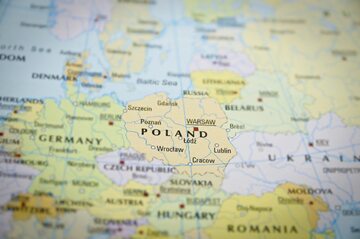 Polska na mapie Europy. Zdjęcie ilustracyjne