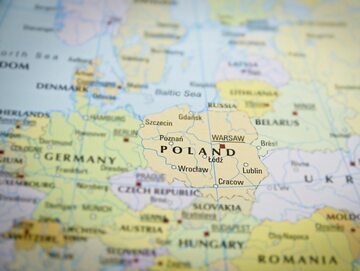 Polska na mapie Europy. Zdjęcie ilustracyjne