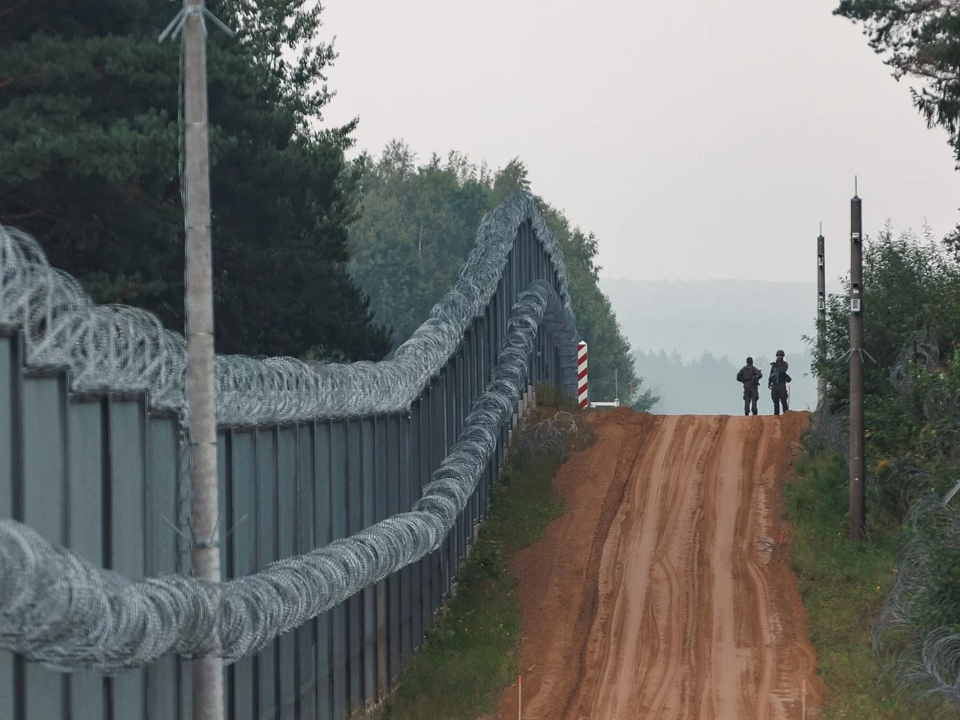 Zapora na granicy polsko-białoruskiej