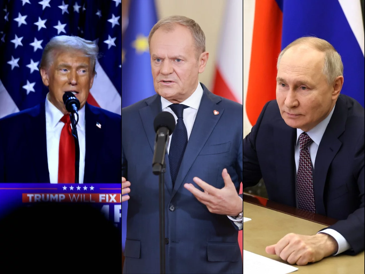 Donald Trump, Donald Tusk, Władimir Putin