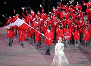 Polska reprezentacja podczas ceremonii otwarcia igrzysk olimpijskich