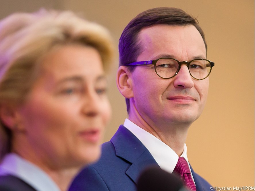 Przewodnicząca KE Ursula von der Leyen i premier Mateusz Morawiecki