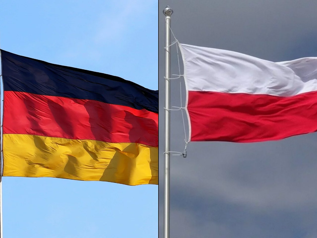 Flagi Niemiec i Polski