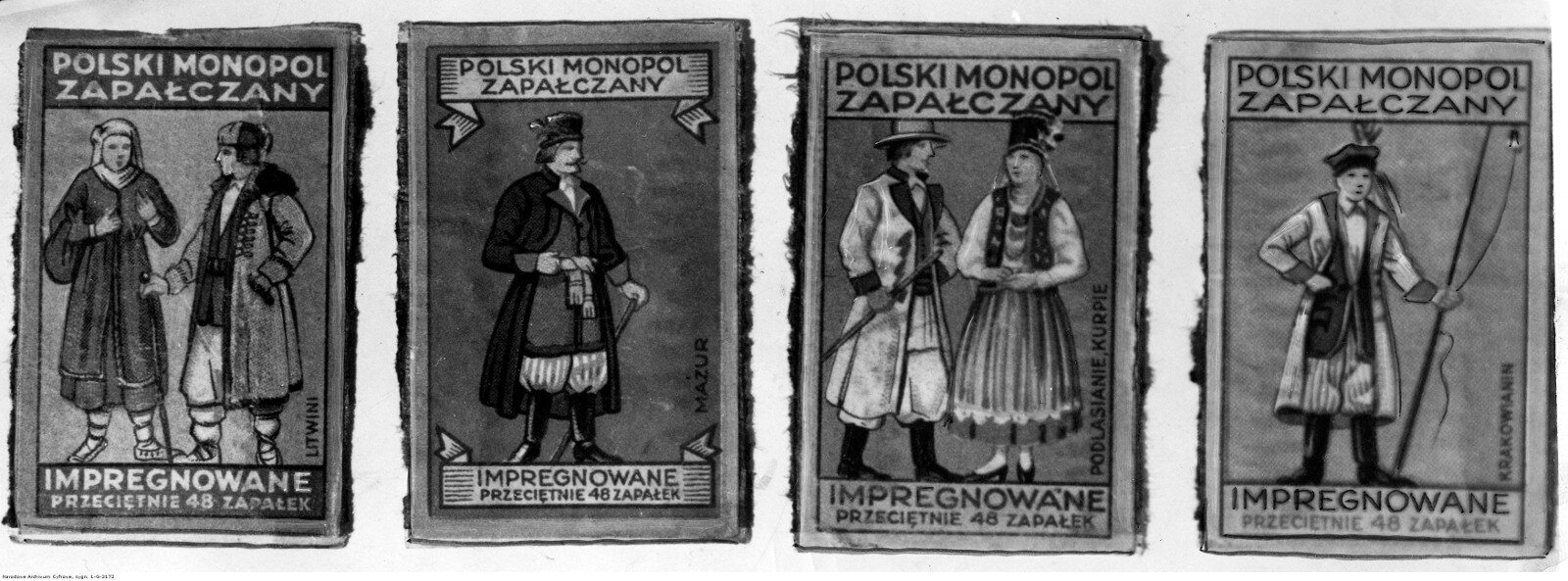 Polski Monopol Zapałczany - wzory etykietek na pudełka z zapałkami