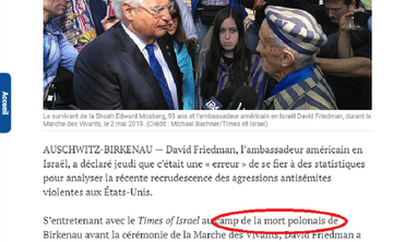"Polski obóz śmierci" we francuskim wydaniu "Times of Israel"