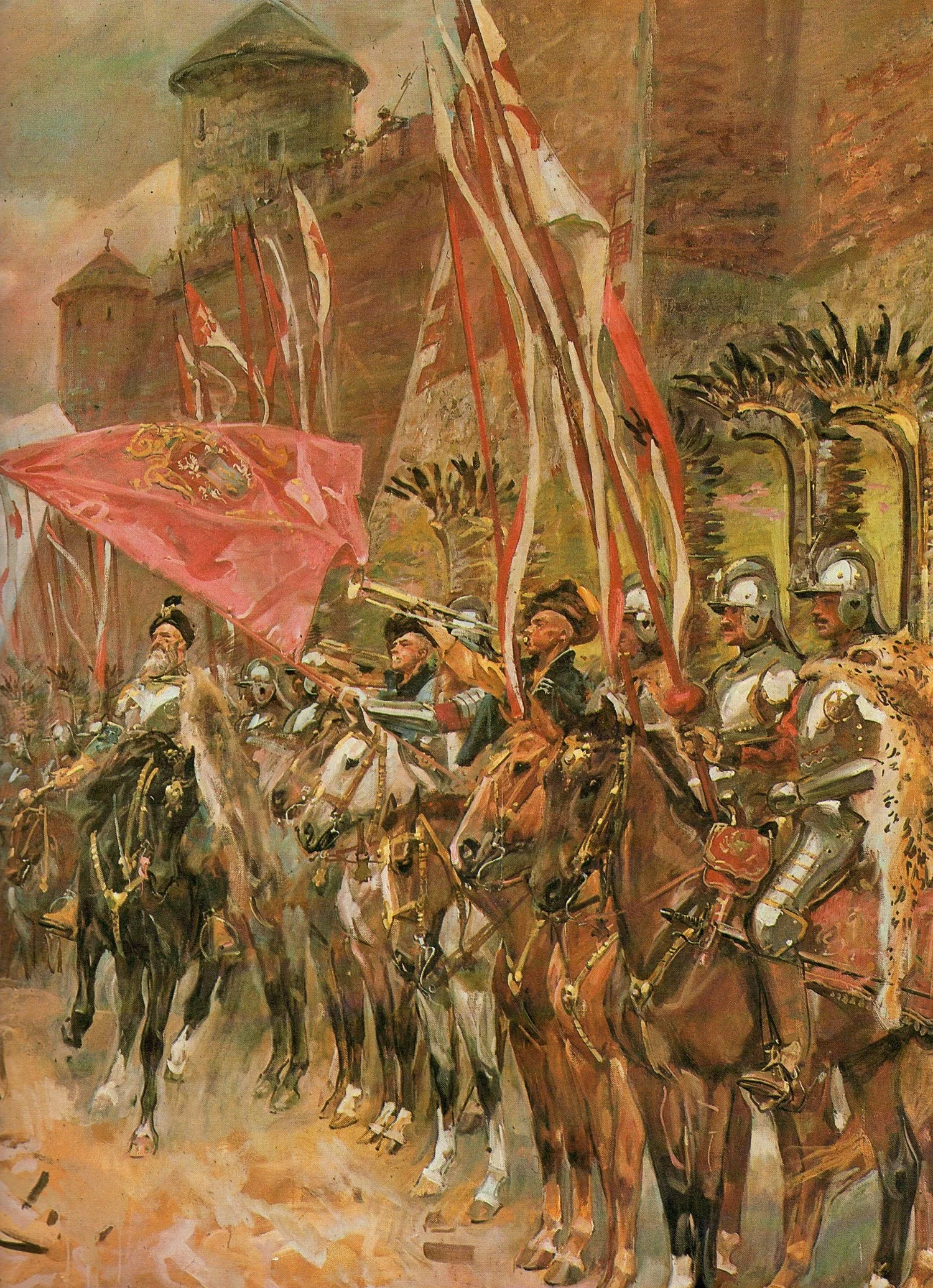 "Żółkiewski z husarią", mal. Wojciech Kossak