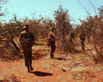 Południowoafrykańscy żołnierze w trakcie walk w Angoli