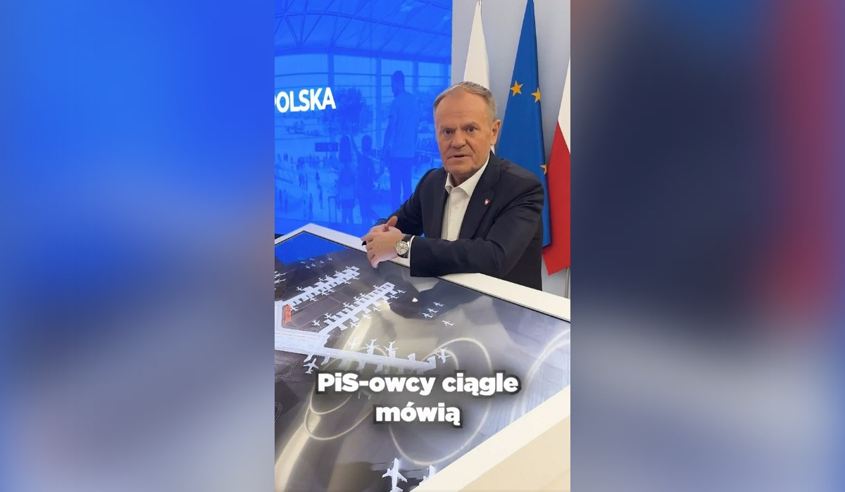 "PiS-owcy ciągle mówią, iż nie wybudujemy CPK". Tusk zamieścił nagranie