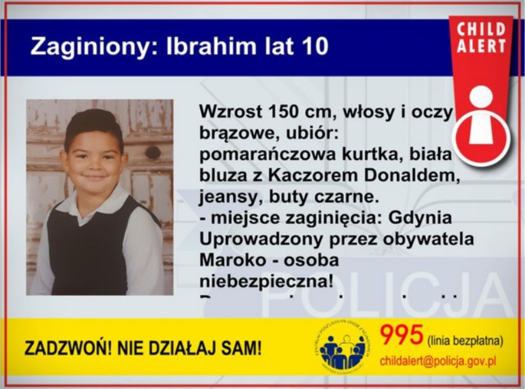 Child Alert. Policja poszukuje 10-letniego Ibrahima