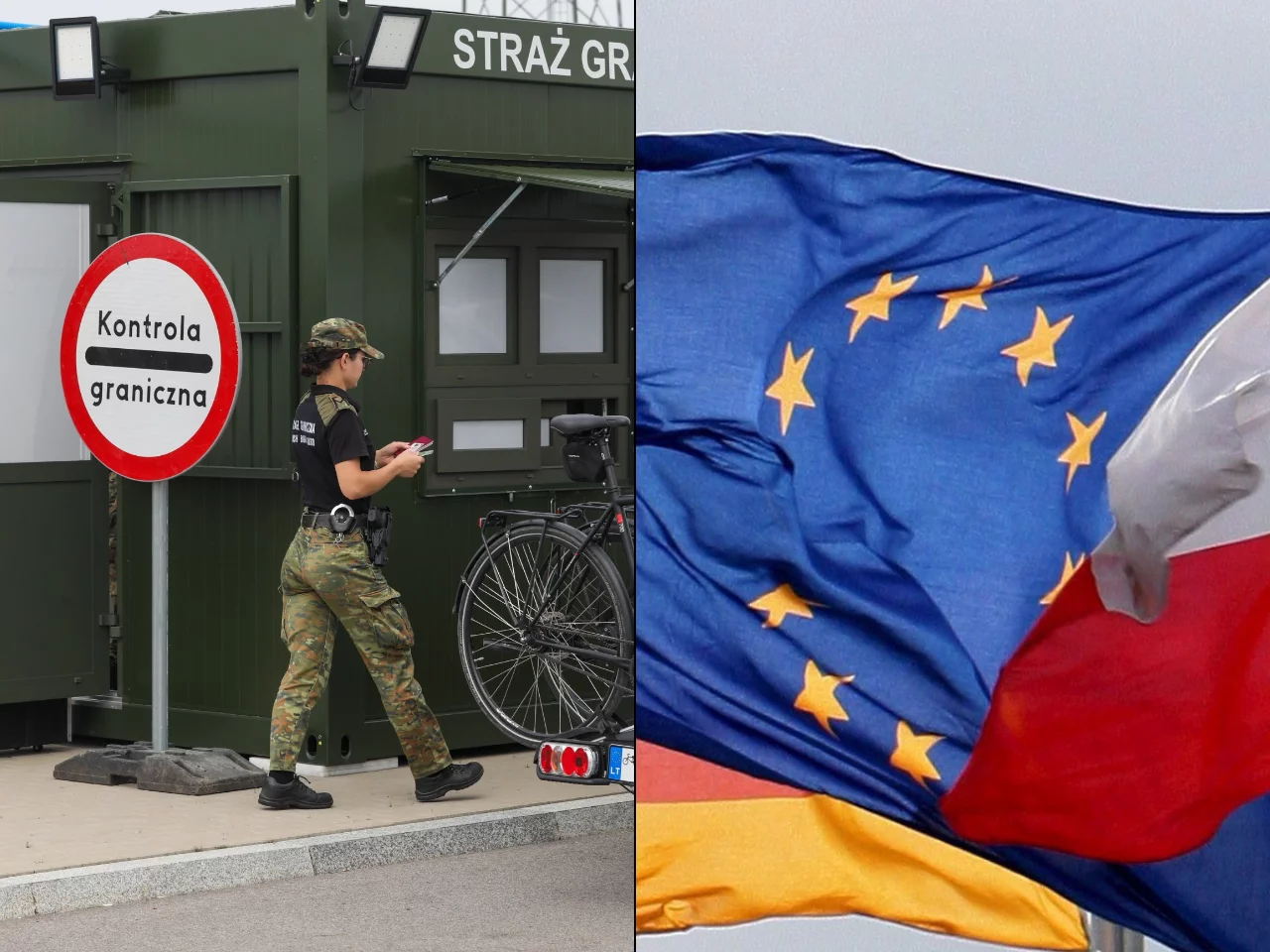 Kontrola na granicy. Flaga UE