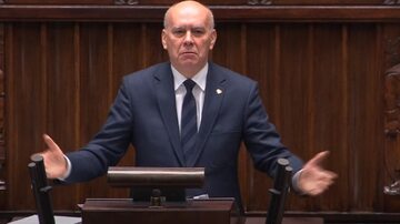 Poseł KO Krzysztof Gadowski podczas obrad Sejmu