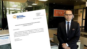 Poseł Michał Szczerba w siedzibie TVP
