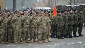 Powitanie amerykańskich żołnierzy w Żaganiu