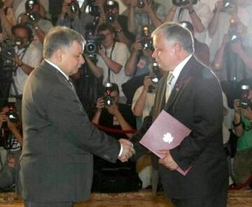 Powołanie i zaprzysiężenie Jarosława Kaczyńskiego na Premiera RP przez Prezydenta RP Lecha Kaczyńskiego 14 lipca 2006