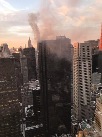 Pożar w budynku Trump Tower w Nowym Jorku