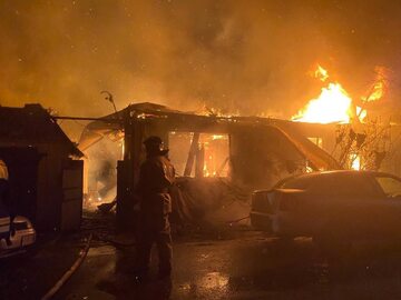 Pożar w Kursku po uderzeniu ukraińskiego drona