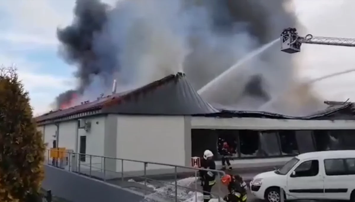 Pożar supermarketu w Wadowicach